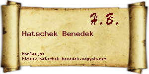 Hatschek Benedek névjegykártya
